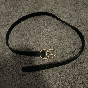 Boutique Black Belt w Gold Detailing